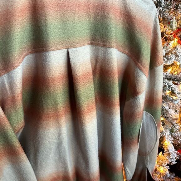 FREE People Ruby Print Shacket Ombre Stripe Marzipan xs, sm,  NWT - Picture 12 of 16